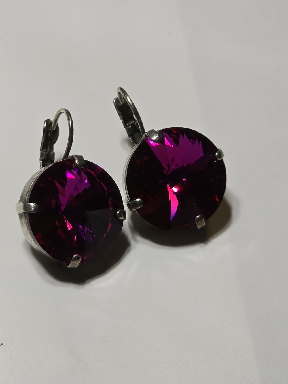 Vibrant Sabika Magenta Crystal Drop Earrings - Women Jewelry